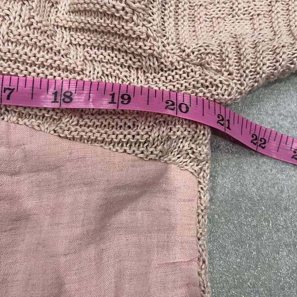 [M/L]Free People Vibe Wool Blend Bird Floral Graphic Pink Layered Sweater - Picture 4 of 7